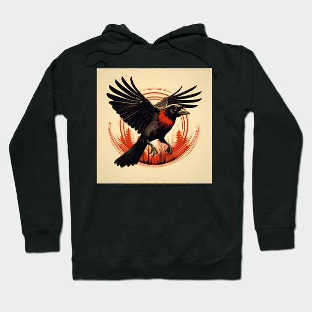 Black bird red logo graphic Hoodie by AndyMcBird